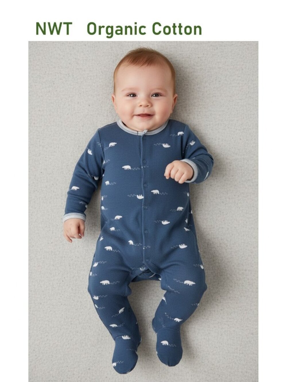 ANTEBIES Organic Footie Polar Friends size 0-3M